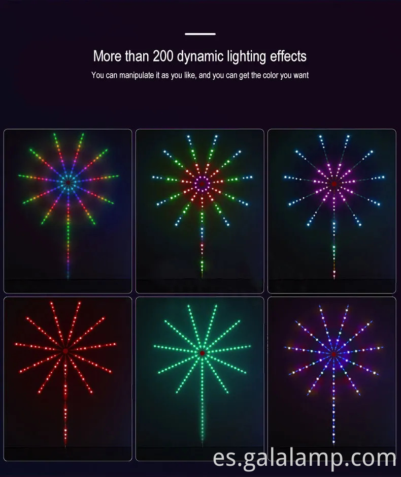 Colorful Symphony LED Fireworks Light para decoración del hogar
